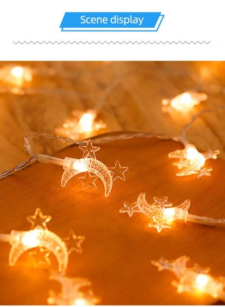Generic Ramadan String Lights - Moon Star Fairy Lamp for Home & Festival Decor Ramadan Decor Battery Operated - Image 3