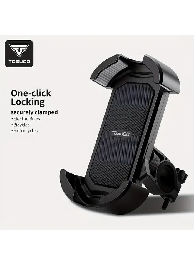 Bicycle Phone Holder Handlebar Mount Lightweight Compact Design Reinforced Grip - Image 1