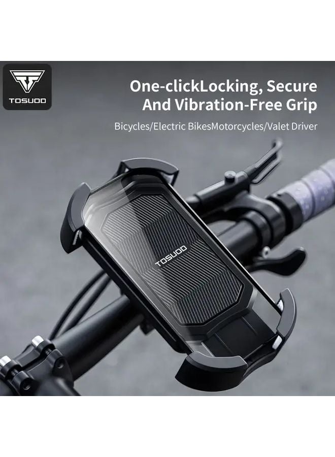 Bicycle Phone Holder Handlebar Mount Lightweight Compact Design Reinforced Grip - Image 2