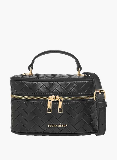Flora Bella By Shoexpress Textured Crossbody Bag with Detachable Strap and Zip Closure