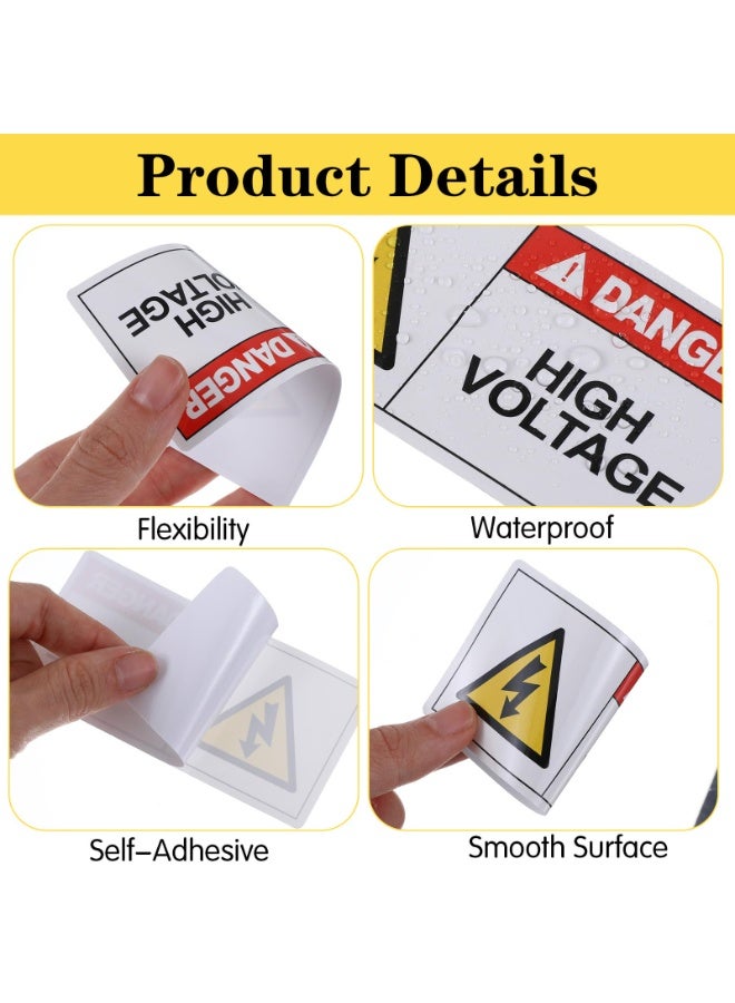 3 PCS High Voltage Warning Stickers, Self Adhesive Electrical Labels, Waterproof UV Resistant Safety Signs for Electrical Equipment - Image 3