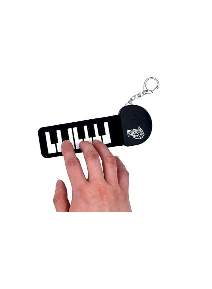 Micro Piano. Real Working & Playable Piano Keychain. Hang on a Backpack & Play Anywhere! Mini Size Black/White Finger Piano Pad - Image 1