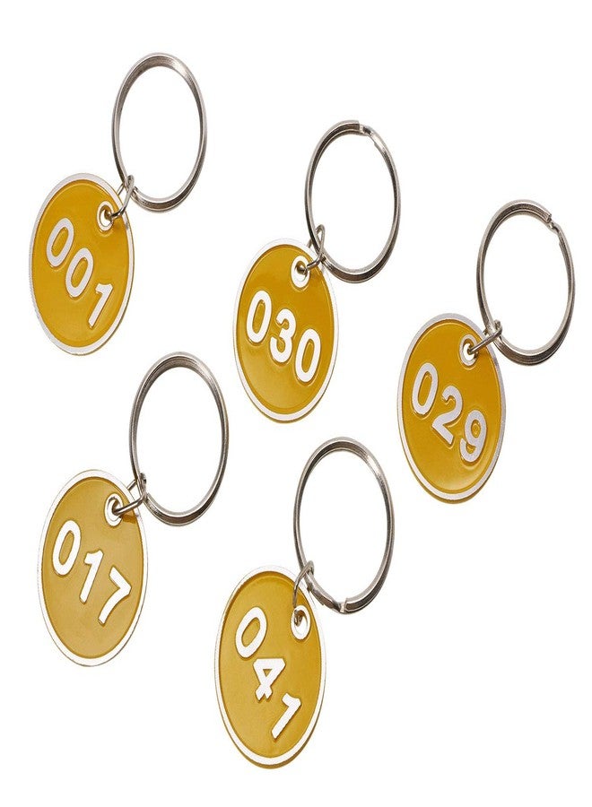 ONLYKXY 1-50 Number Colorful Tough Aluminum Metal Numbered Marking Identification Hang Tags Luggage Labels ID Tag with Split Rings for Organized Coded Key Box Cabinet System Identifier (Yellow) - Image 3