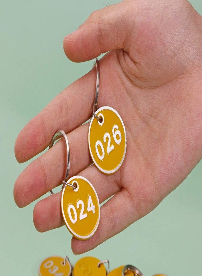 ONLYKXY 1-50 Number Colorful Tough Aluminum Metal Numbered Marking Identification Hang Tags Luggage Labels ID Tag with Split Rings for Organized Coded Key Box Cabinet System Identifier (Yellow) - Image 5