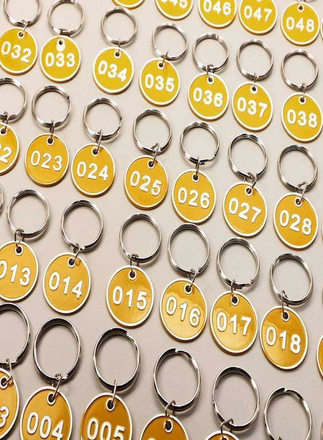 ONLYKXY 1-50 Number Colorful Tough Aluminum Metal Numbered Marking Identification Hang Tags Luggage Labels ID Tag with Split Rings for Organized Coded Key Box Cabinet System Identifier (Yellow) - Image 4