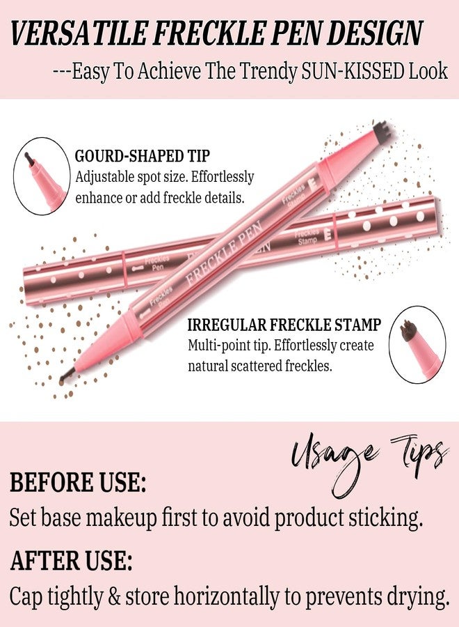 U-Shinein 2 in 1 Freckle Pen Stamp, Long-Lasting Natural Fake Freckles Makeup for Realistic Sun-Kissed Look, Gourd Tip Beauty Tool, 03 Cocoa Smudgy - Image 3