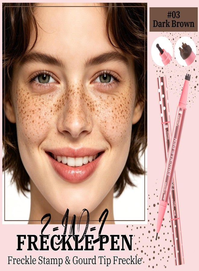 U-Shinein 2 in 1 Freckle Pen Stamp, Long-Lasting Natural Fake Freckles Makeup for Realistic Sun-Kissed Look, Gourd Tip Beauty Tool, 03 Cocoa Smudgy - Image 2