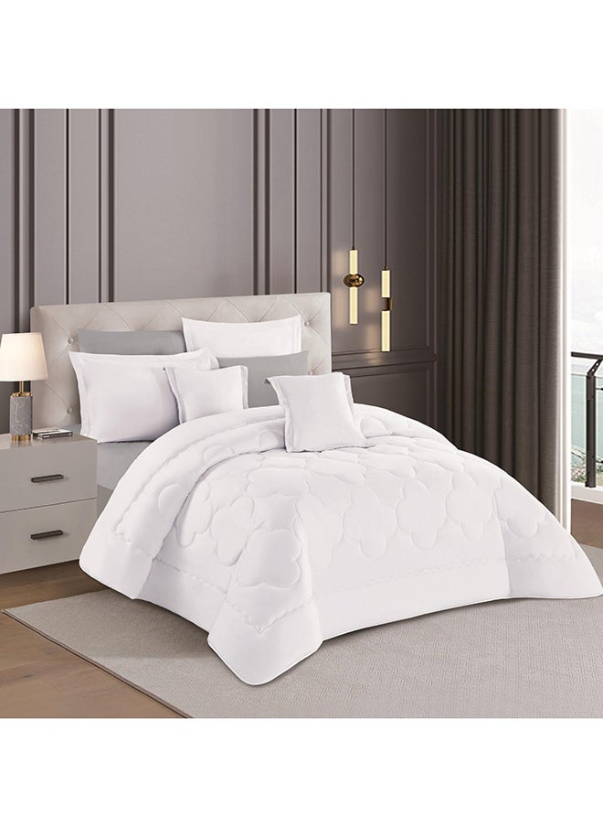 Stargold Duvet Cover Set 8 Pieces Comforter Set with Bed Skirt Quilt Cover Fitted Sheet Pillow Cover Comforter 220X240 cm King Size Mattress  - Image 1