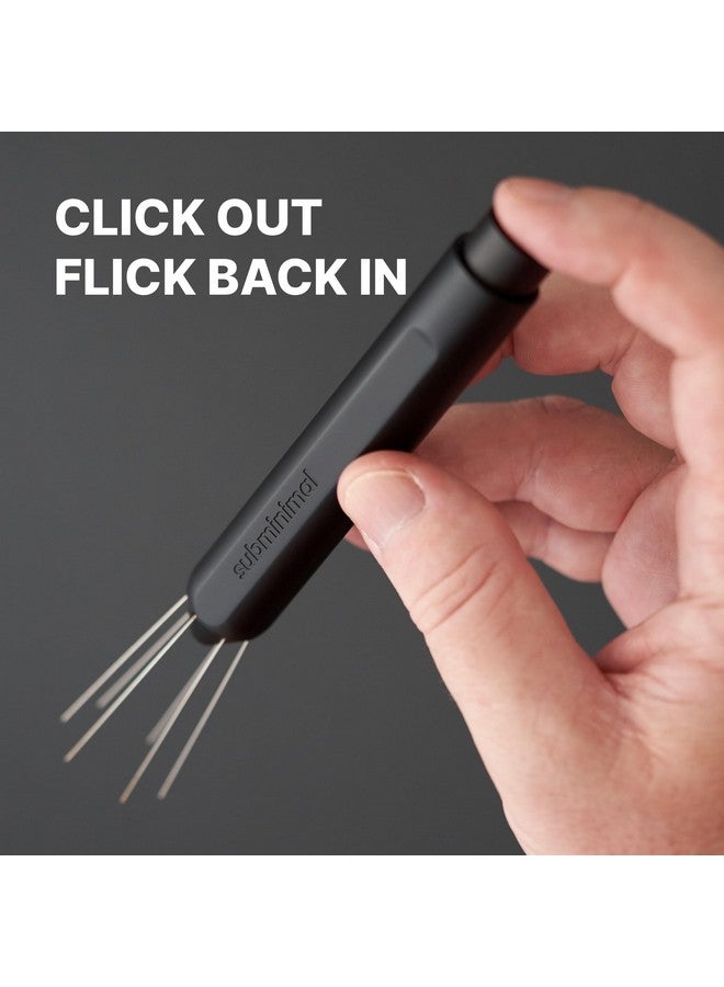 subminimal Subminimal Flick WDT Tool| Pen Design Weiss Distribution Technique Espresso making tool, Fine Needles, Spring-loaded Auto hide Needles, Safe, Easy to Use, 2x Stands in the Box - Black - Image 4