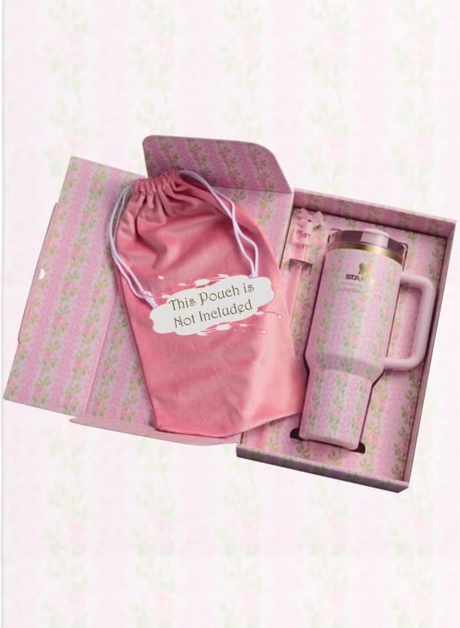 Stanley Love Shack Fancy H2.0 Flow State 40oz Pink Rose Cortex Tumbler - Image 3