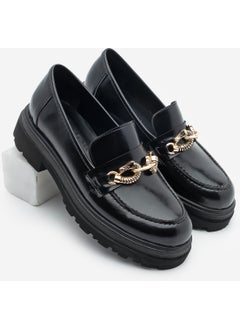 MARJIN Women Loafer Thick Sole Buckled Moccasin Casual Shoes Rizya  - Image 1