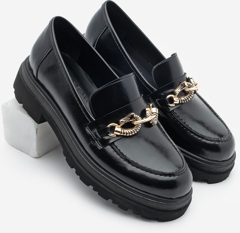 MARJIN Women Loafer Thick Sole Buckled Moccasin Casual Shoes Rizya  - Image 1