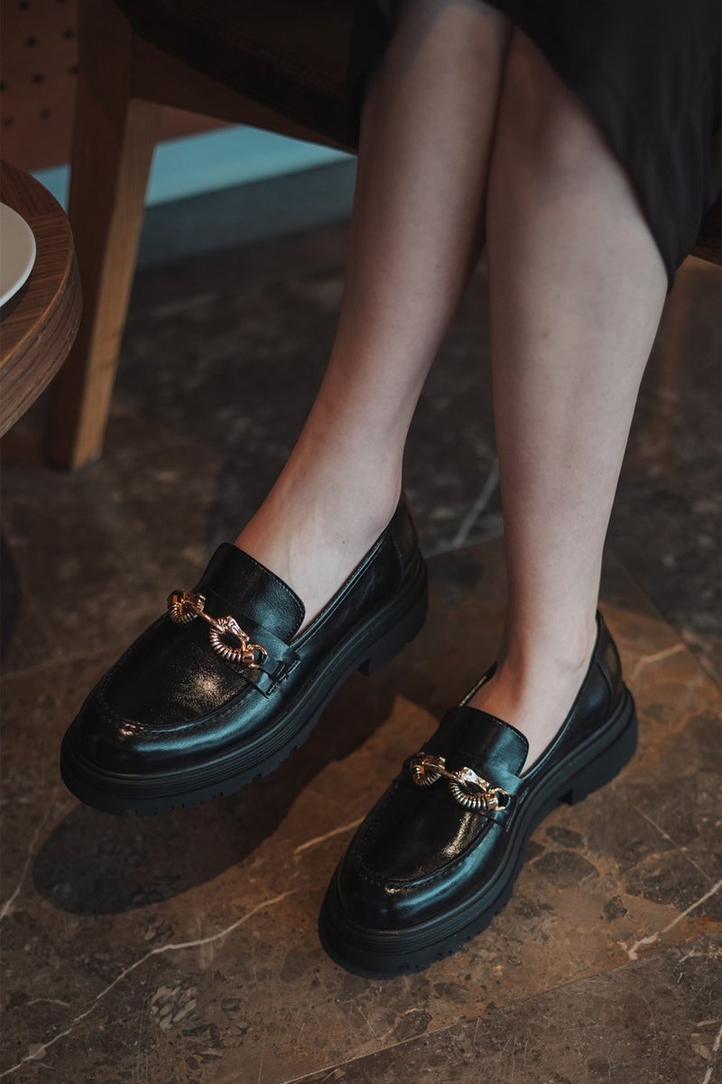 MARJIN Women Loafer Thick Sole Buckled Moccasin Casual Shoes Rizya  - Image 2