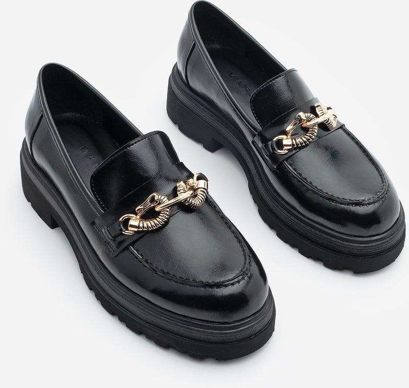 MARJIN Women Loafer Thick Sole Buckled Moccasin Casual Shoes Rizya  - Image 4