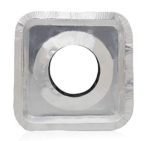 MOACOCK 100 Pack Aluminum Foil Square Stove Burner Covers Disposable Heavy Thick Quality Bib Liners Drip Pans Gas Range Top Protectors 8.5” - Image 5