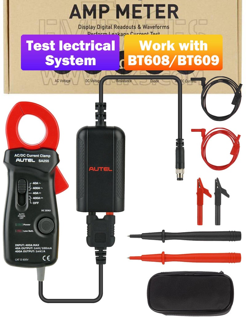 Autel Battery Tester Accessory Kit Autel BTAK Include Digital Multimeter and Current Clamp Compatible with MaxiBAS BT608/BT609 Battery Analysis Tools Measures Voltage Current and Resistance - Image 1
