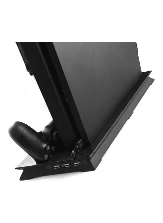حامل تبريد بلايستيشن 4 سليم مع شاحن ذراعين ومنافذ USB – قاعدة تبريد عمودية لجهاز PS4 Slim - Image 4
