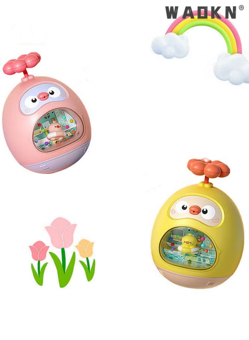 دبليو أيه أو كي أن 2 أزواج طفل حمام لعبة برمائية لطيف متعة رش الماء لعبة الماء حوض استحمام حمام سباحة شاطئ الأطفال ألعاب الطفل 12 شهرا حمام حمام,كرتون حيوان بطة حمام لعبة هدية للطفل والطفل الصغير - Image 1