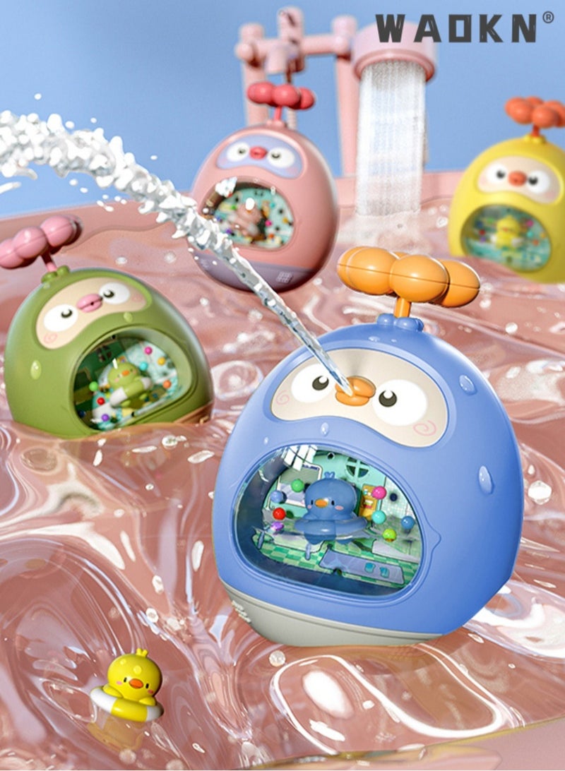 دبليو أيه أو كي أن 2 أزواج طفل حمام لعبة برمائية لطيف متعة رش الماء لعبة الماء حوض استحمام حمام سباحة شاطئ الأطفال ألعاب الطفل 12 شهرا حمام حمام,كرتون حيوان بطة حمام لعبة هدية للطفل والطفل الصغير - Image 3