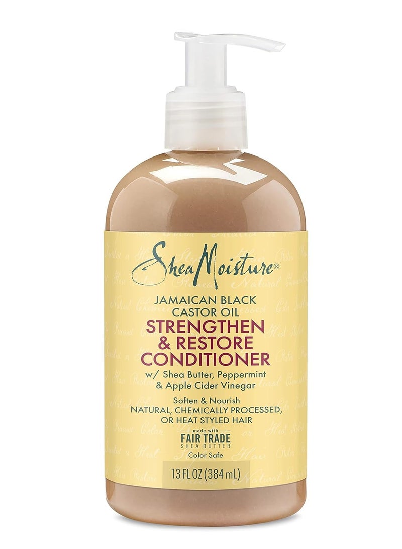 SheaMoisture Conditioner 100% Pure Jamaican Black Castor Oil To Intensely Smooth And Nourish Hair With Shea Butter, Peppermint And Apple Cider Vinegar - Image 1