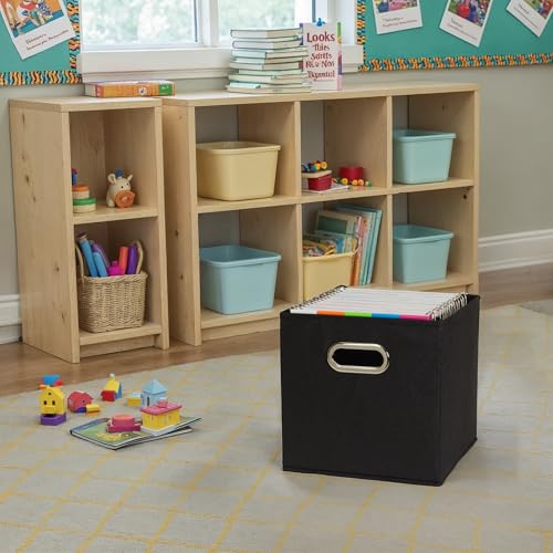 Household Essentials 80-1 Foldable Fabric Storage Bins | Set of 6 Cubby Cubes With Handles | Black - Image 5