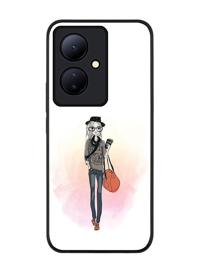 Stylizedd Rugged Black edge case for Vivo V29 Lite, Slim fit Soft Case Flexible Rubber Edges Anti Drop TPU Gel Thin Cover- Fashionista - Image 1