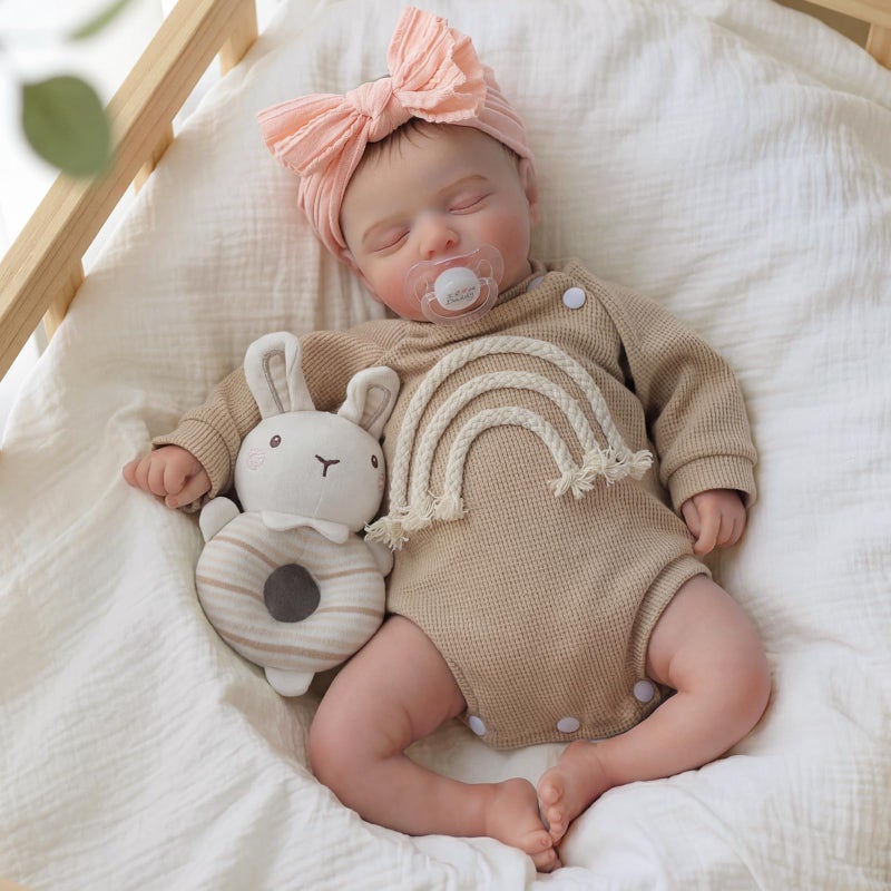 KSBD Realistic Reborn Baby Dolls-20 inch Sleeping Lifelike Newborn Real Life Baby Dolls, Soft Cloth Body with Feeding Toy Accessories for Kids Age 3 + - Image 5