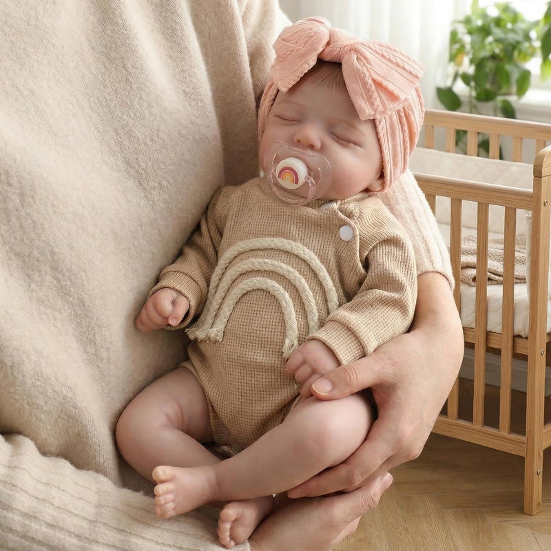 KSBD Realistic Reborn Baby Dolls-20 inch Sleeping Lifelike Newborn Real Life Baby Dolls, Soft Cloth Body with Feeding Toy Accessories for Kids Age 3 + - Image 1