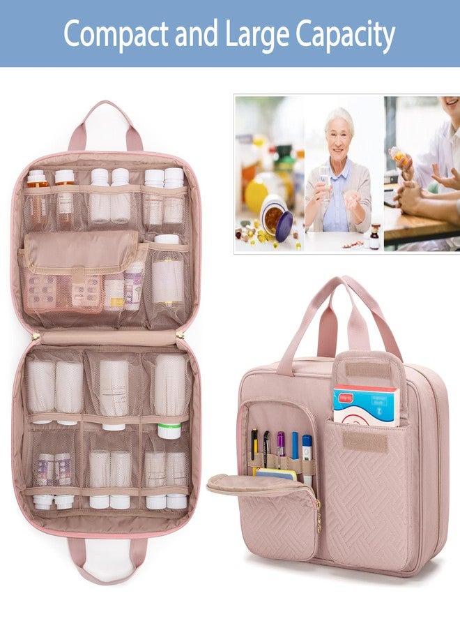 Damero منظم الأدوية داميرو، حقيبة سفر لتخزين زجاجات الحبوب للأدوية الموصوفة، المستلزمات الطبية - وردي ضبابي - Image 3