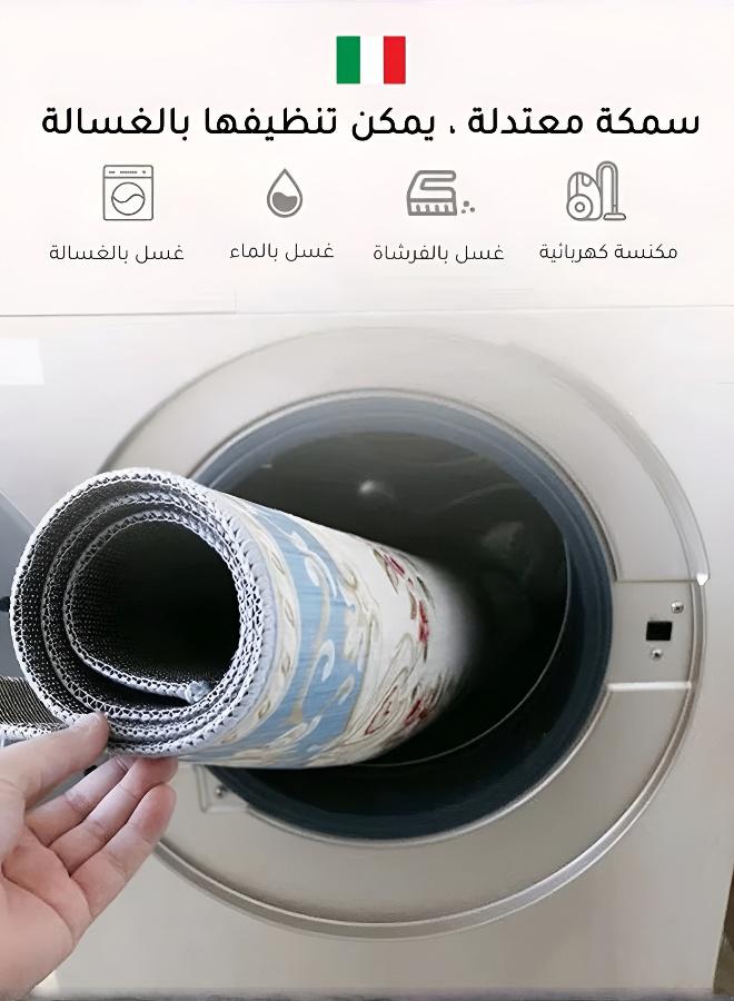 مجموعة سجاد سيارات كلاسيكية تقليدية، مجموعة من أربع قطع، تتميز بلمسة نهائية من السجاد الفارسي المزخرف، مقاومة للتآكل والبقع، متوفرة باللون الأحمر والأخضر والأسود والرمادي والأبيض - Image 5