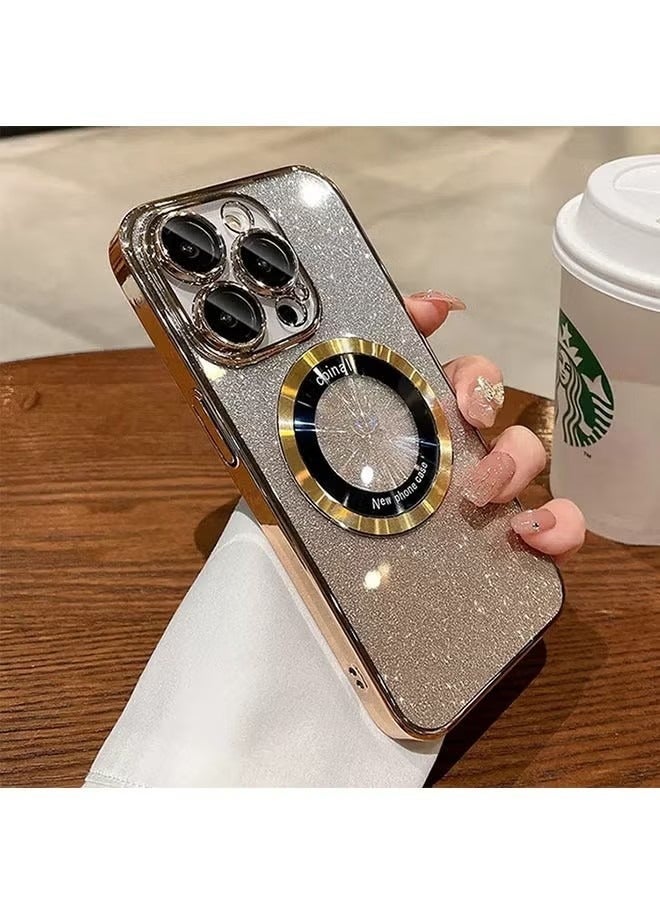 iPhone 15 Pro Max Magsafe Case 【N52 Stronger Magnets】6.7 Inch Slim Thin Magnetic Case Yellowing-Resistant Anti-Drop Shock Absorption Anti-Scratch and Hard Back Crystal Case Cell Phone Case gold 