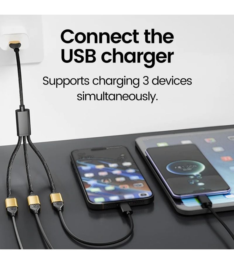 محوّل USB إلى 3 منافذ Type C 3 في 1 شحن سريع ومزامنة بيانات OTG للابتوب - Image 3