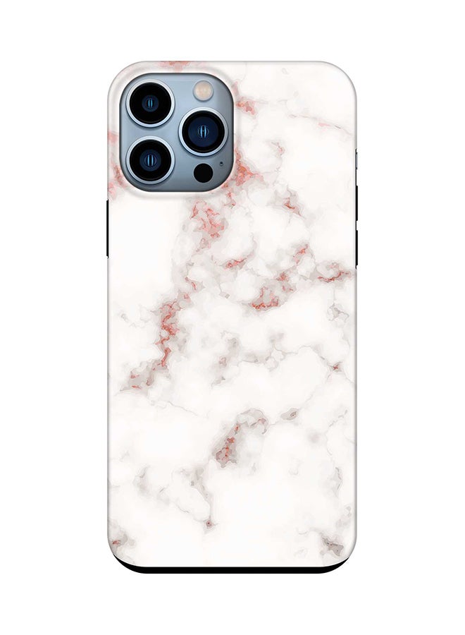 Tough Pro Series Case for Apple iPhone 14 Pro Max Dual Layer hybrid PC & TPU Customized Mobile Cover Shield with inner TPU protection Matte Finish - Marble Print Rose Grey