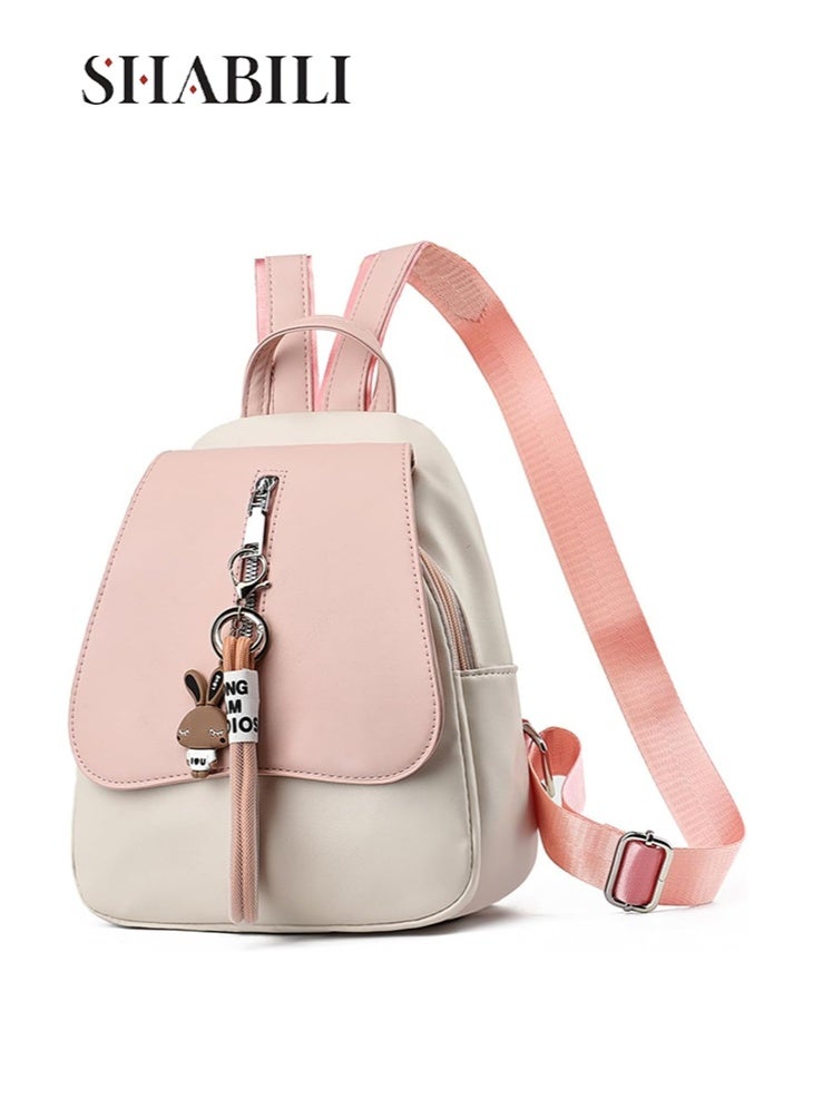 SHABILI Girls' Fashion Backpack, Women's  Contrast Color Schoolbag Back Bag College Bag, PU Leather Campus Style Tourist Bag Carry Bag for Youth, Teenager, Children, Kids, and Ladies - Image 1