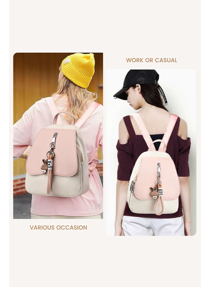 SHABILI Girls' Fashion Backpack, Women's  Contrast Color Schoolbag Back Bag College Bag, PU Leather Campus Style Tourist Bag Carry Bag for Youth, Teenager, Children, Kids, and Ladies - Image 2