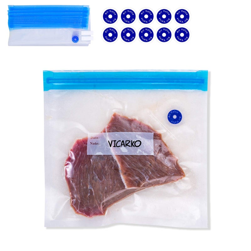 VICARKO 30 Vacuum Zipper Bags Vacuum Sealer Bags Food Storage Reusable Bags with Double Layers BPA Free 29L 110 x 105