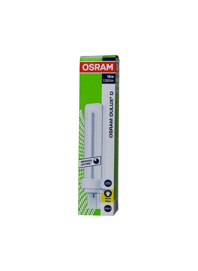 Osram 5 قطع ديولكس D لمبة فلورسنت متينة موفر للطاقة 2 دبوس 18 وات CFL أبيض دافئ  - Image 2