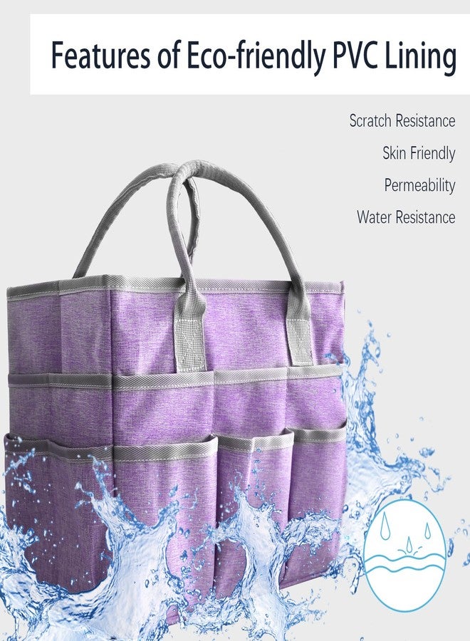 Cupohus Art Organizer Craft Storage Tote Bag with Pockets and Handles, Oxford Fabric Carrying Caddy for Teacher, Officer, Artist, Students, Traveler, and more -Purple - Image 5