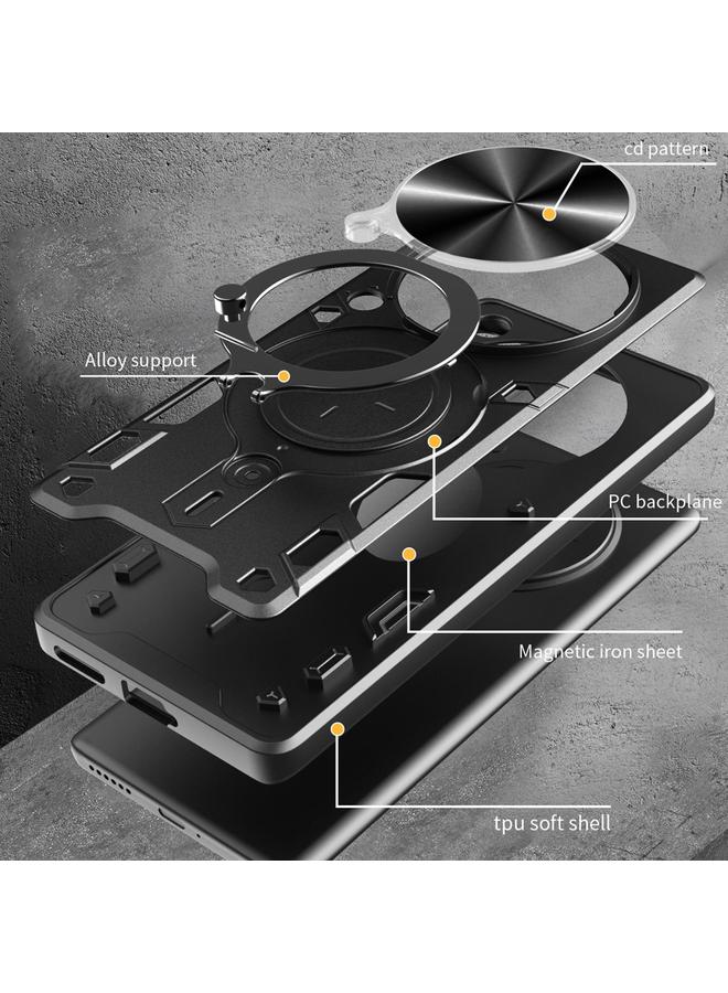 Green Tiger Case For Honor Magic7 Pro CD Texture Sliding Camshield Magnetic Holder Phone Case - Image 3