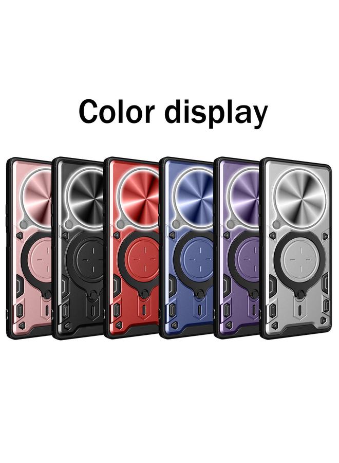 Green Tiger Case For Honor Magic7 Pro CD Texture Sliding Camshield Magnetic Holder Phone Case - Image 2