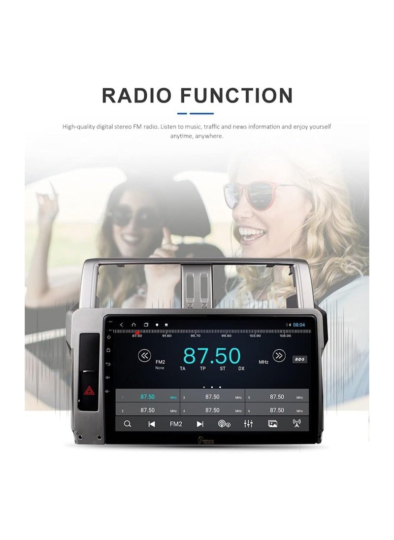 SHEZA STAR - Android Screen For Toyota Land Cruiser Prado 2014 To 2017 2GB RAM 32GB Memory Support Apple Carplay Android Auto Full HD Touch Screen 10 Inch built In Bluetooth USB Radio WiFi Play Store Backup Camera - Image 1