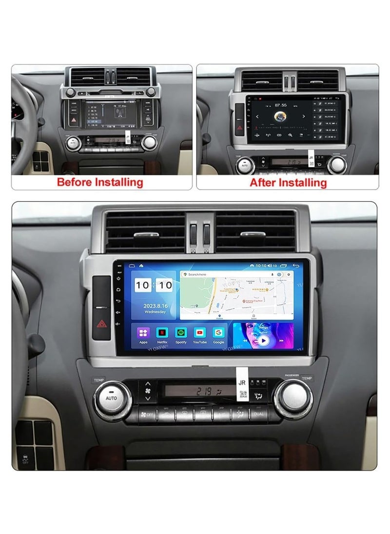 SHEZA STAR - Android Screen For Toyota Land Cruiser Prado 2014 To 2017 2GB RAM 32GB Memory Support Apple Carplay Android Auto Full HD Touch Screen 10 Inch built In Bluetooth USB Radio WiFi Play Store Backup Camera - Image 1