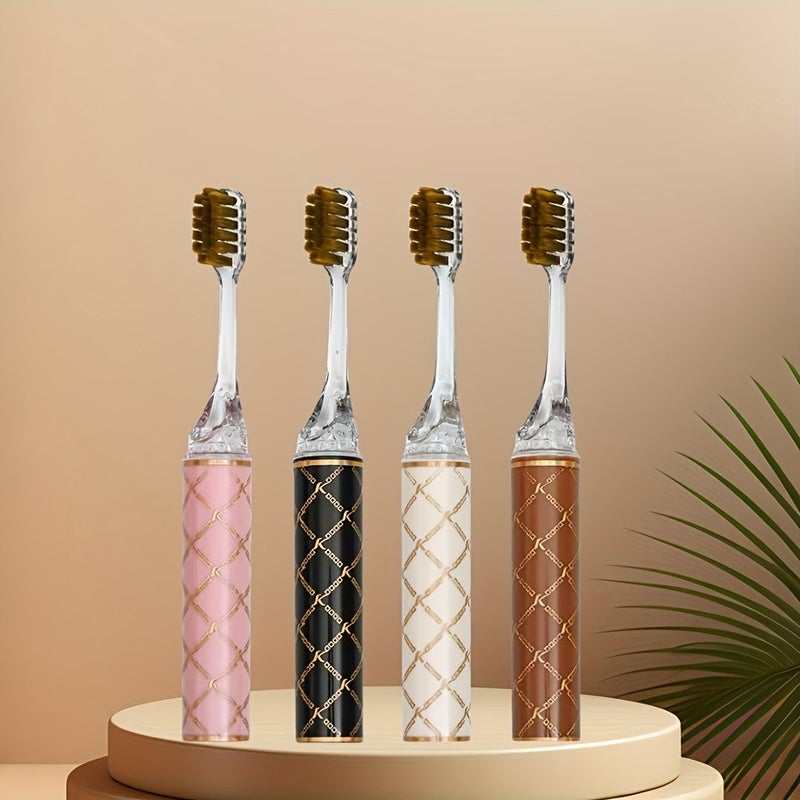 Random Color 4pcs Soft Bristle Toothbrush Set Gentle Gum Care Detachable Printed Handle Efficient Cleaning Home Use Couple Travel - Image 3
