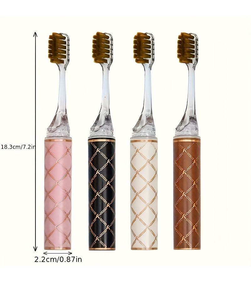 Random Color 4pcs Soft Bristle Toothbrush Set Gentle Gum Care Detachable Printed Handle Efficient Cleaning Home Use Couple Travel - Image 4