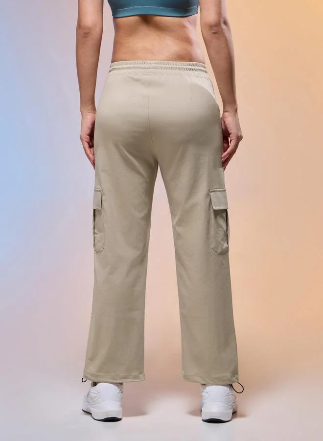 Technosport Technosport Women Solid Slim Fit Sports Cargo Track Pants