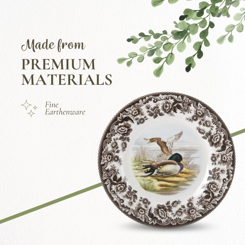 Spode Woodland Mallard Wildlife 10.5" Dinner Plate - Fine Earthenware, Dishwasher & Microwave Safe, Warm Oven to 225Â°F, Rustic Holiday Dining & Collectible Serving Plate - Made in England - Image 4