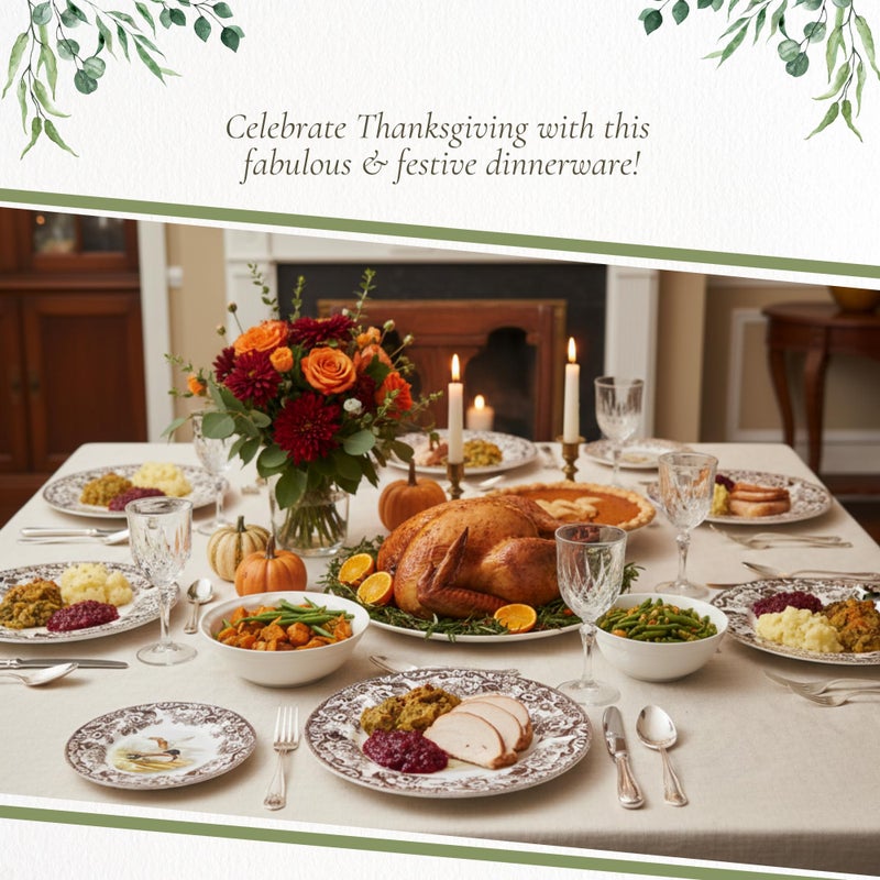 Spode Woodland Mallard Wildlife 10.5" Dinner Plate - Fine Earthenware, Dishwasher & Microwave Safe, Warm Oven to 225Â°F, Rustic Holiday Dining & Collectible Serving Plate - Made in England - Image 5