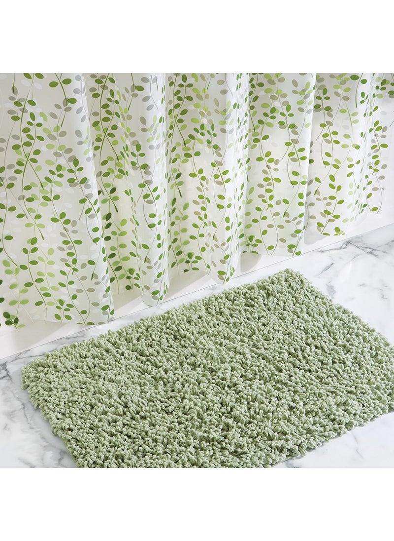 InterDesign iDesign Vine Waterproof PEVA Bathroom Shower Curtain - 72"" x 72""  Green/White  - Image 3