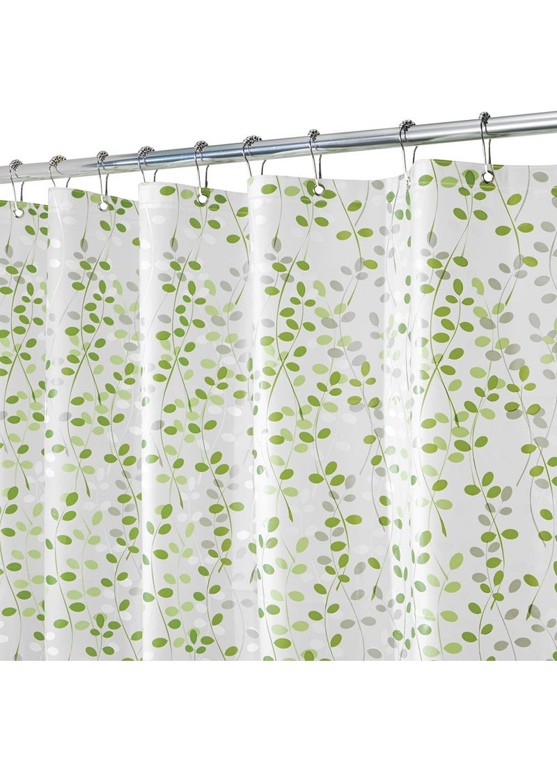 InterDesign iDesign Vine Waterproof PEVA Bathroom Shower Curtain - 72"" x 72""  Green/White  - Image 2
