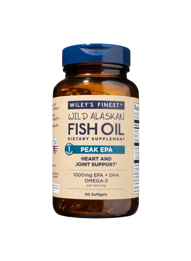 Wiley's Finest - Wild Alaskan Fish Oil Peak Epa Triple Strength Peak Epa And Dha 1000Mg Omega3S Sqfcertified 90 Softgels (90 Servings) - Image 1